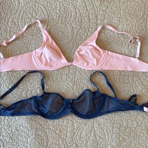 Victoria's Secret Pink and Navy Bras